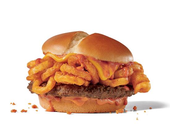 Order Sriracha Curly Fry Burger food online from Jack In The Box store, Honolulu on bringmethat.com
