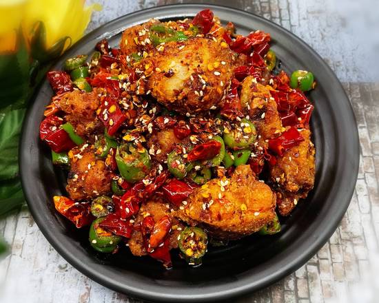 Order  农家辣子鸡  Chicken Leg w/ Explosive Chili Pepper️️️ food online from Fashion Wok store, Sunnyvale on bringmethat.com