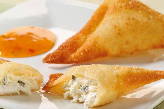 Order Crab Rangoon (6 pcs) food online from Kyoto Sushi & Hibachi - Hammond store, Hammond on bringmethat.com