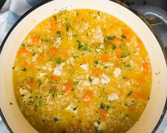 Order Chicken Rice Soup food online from Bangkok Fusion Café store, Saint Petersburg on bringmethat.com