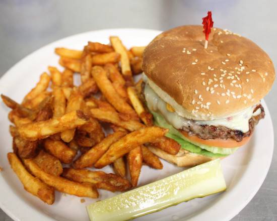 Order Cousins Burger food online from Cousins Pizza Pub store, ROSELLE on bringmethat.com