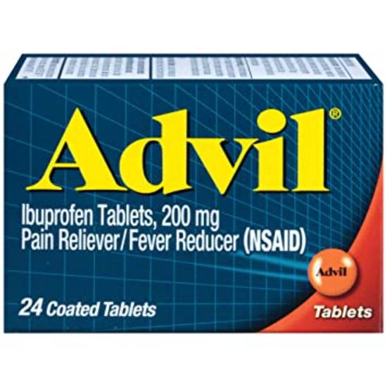 Order Advil (24 Coated Tablets) food online from Santa Monica Liquor store, Santa Monica on bringmethat.com
