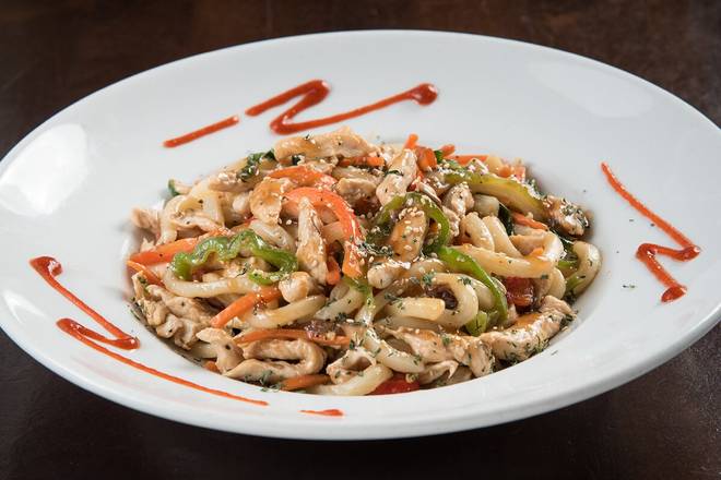 Order SPICY CHICKEN TERIYAKI UDON food online from RA Sushi Bar store, Las Vegas on bringmethat.com