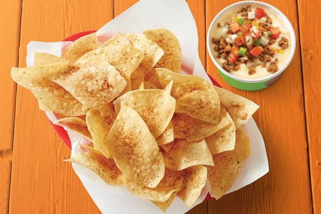 Order Chips & Queso with Chorizo food online from Fuzzy's Taco Shop store, Beaumont on bringmethat.com