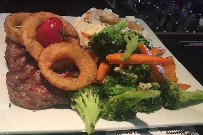 Order Grilled Rib Eye Steak food online from Blackjack Mulligan store, Secaucus on bringmethat.com