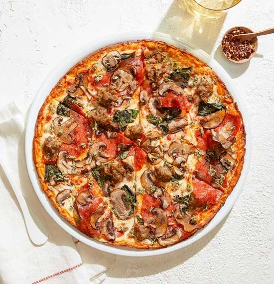 Order GLUTEN-FREE MUSHROOM PEPPERONI SAUSAGE food online from California Pizza Kitchen store, Orlando on bringmethat.com