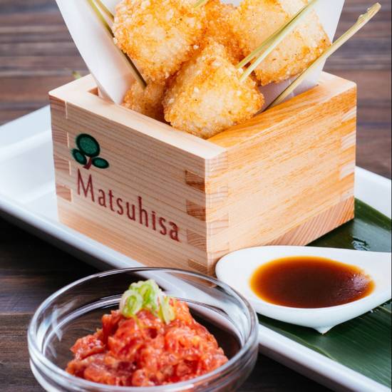 Order Crispy Rice with Spicy Salmon food online from Matsuhisa store, Beverly Hills on bringmethat.com