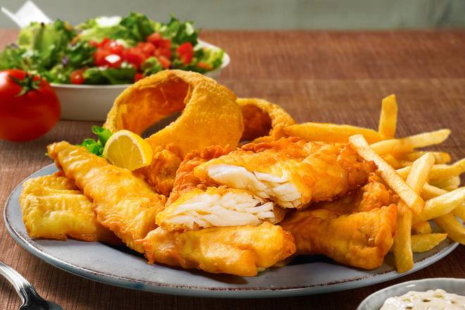 Order 4 pc Fish Platter food online from Farmer Boys store, Santa Fe Springs on bringmethat.com