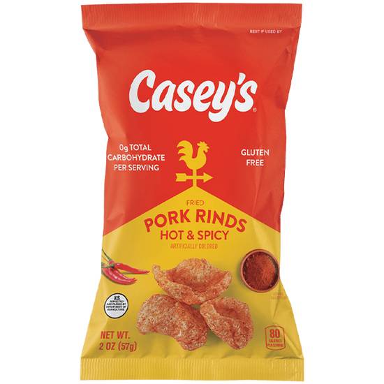 Order Casey's Hot & Spicy Pork Rinds 2oz food online from Casey store, Terre Haute on bringmethat.com