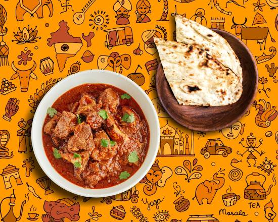 Order Railway Lamb Curry & Roti Tandoori food online from Gunpowder Cafe store, Chicago on bringmethat.com