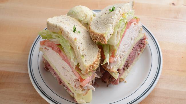 Order Hot Pastrami, Fresh Roasted Turkey & Swiss food online from Brent Deli store, Westlake Village on bringmethat.com