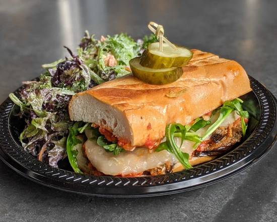 Order Eggplant Parm Sando food online from Ten 55 Brewing Company store, Tucson on bringmethat.com
