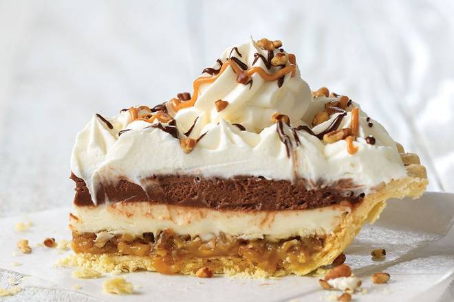 Order Caramel Pecan Silk Supreme Pie Slice food online from Village Inn store, Greeley on bringmethat.com