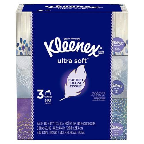Order Kleenex Ultra Soft Facial Tissues Rectangular Boxes - 110.0 EA x 3 pack food online from Walgreens store, Chino on bringmethat.com