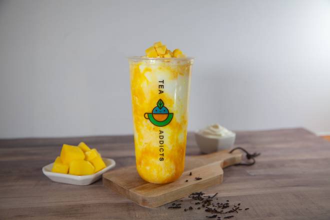 Order Mango Blended Yogurt food online from Tea Addicts store, Seattle on bringmethat.com
