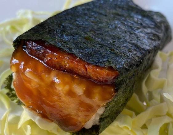 Order Portuguese Sausage Musubi food online from L&Amp;L Hawaiian Barbecue store, Roseville on bringmethat.com