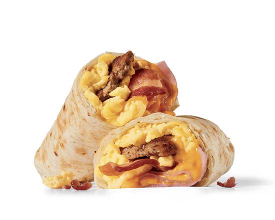 Order Meat Lovers Breakfast Burrito food online from Jack In The Box store, Castaic on bringmethat.com