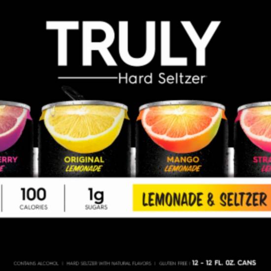 Order Truly Lemonade Mix Pack 12ct Cans 5% ABV food online from Princess Liquors store, Port Saint Lucie on bringmethat.com