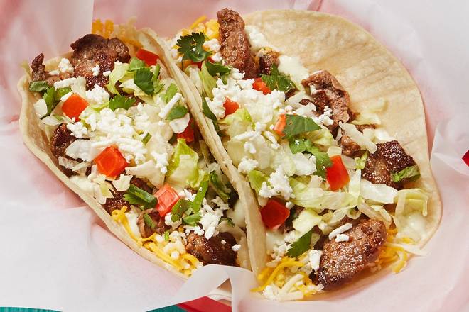 Order Fajita Beef Taco food online from Fuzzy's Taco Shop store, Beaumont on bringmethat.com