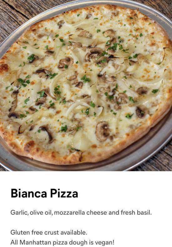 Order Bianca Pizza food online from Manhattan Pizza store, Fairfax on bringmethat.com