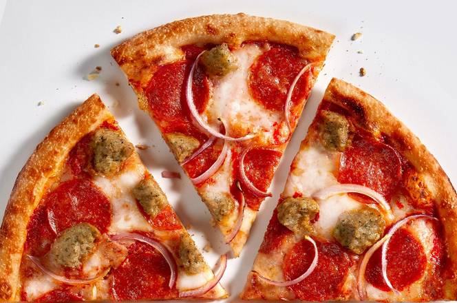 Order Meat Eater Half 11-inch Pizza + choice of side food online from Blaze Pizza store, Lincoln on bringmethat.com