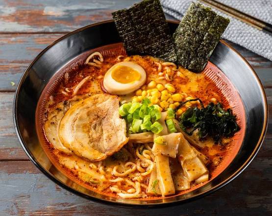 Order #6 Spicy Tonkotsu Pork Ramen food online from Kyuramen 九汤屋 store, Cherry Hill on bringmethat.com
