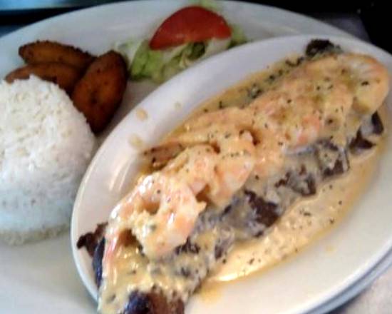 Order Bohio Special steak w/ Garlic Shrimps food online from El Bohio store, Lantana on bringmethat.com