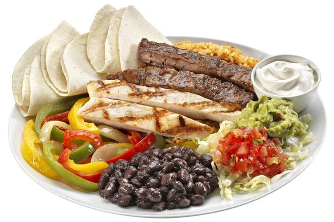 Order Grilled Steak & Chicken Fajita Platter food online from California Tortilla store, Glen Mills on bringmethat.com