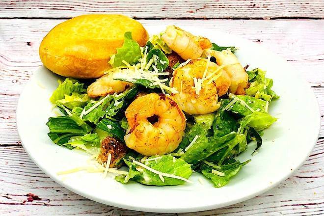 Order Shrimp Caesar Salad food online from Selma Chicago Pizzeria store, Rancho Santa Margarita on bringmethat.com
