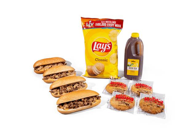 Order Cheesesteak Classic(4) & Beverage Bundle food online from Wawa store, Downingtown on bringmethat.com