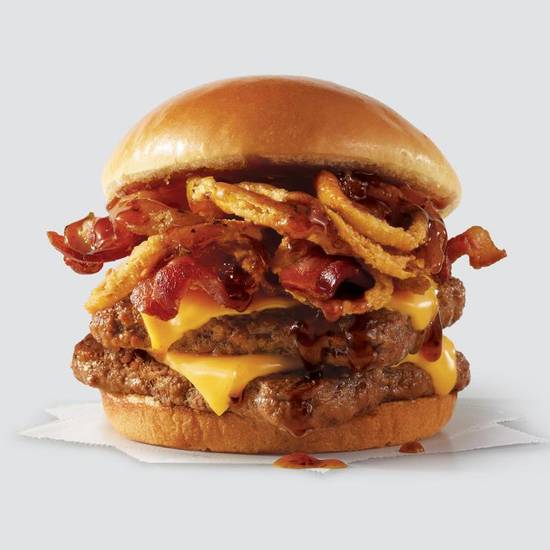 Order Bourbon Bacon Cheeseburger Double food online from Wendy'S store, Quakertown on bringmethat.com