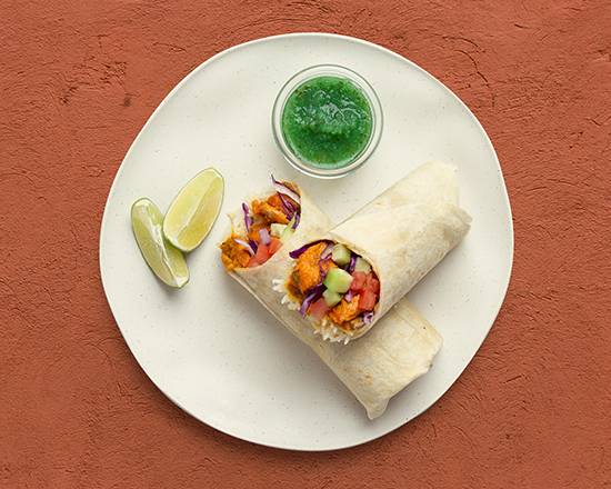 Order Chicken Vindaloo Burrito food online from Tandoori Taco store, McAllen on bringmethat.com