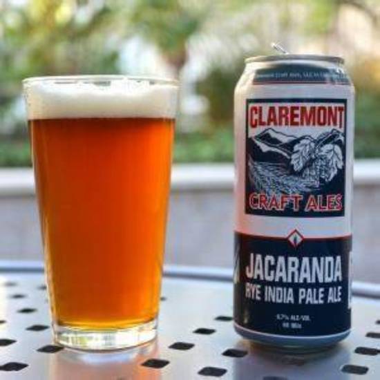 Order Claremont Craft Ales Jacaranda Rye India Pale Ale 16 fl oz 4 pack food online from Rocky Liquor store, Claremont on bringmethat.com