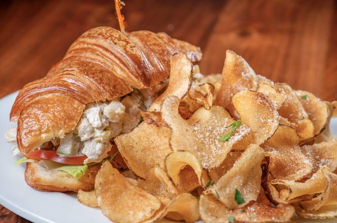 Order Poached Chicken Salad on Croissant food online from Labriola Bakery Cafe store, Oak Brook on bringmethat.com