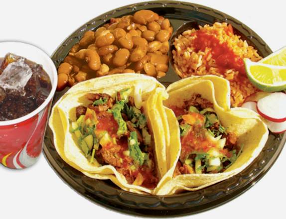 Order Meat Taco Combo food online from Tacos Plus store, Los Angeles on bringmethat.com