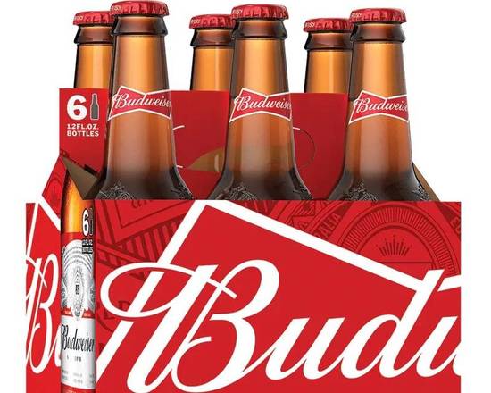 Order Budweiser, 6pk-12oz bottle beer (5.0% ABV) food online from Xtra Liquors & Wines store, WEST MIAMI on bringmethat.com