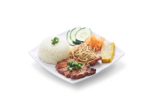Order Steamed Crush Rice (Com Tam Bi Sườn Chả) food online from Pho Hai Duong store, Annandale on bringmethat.com