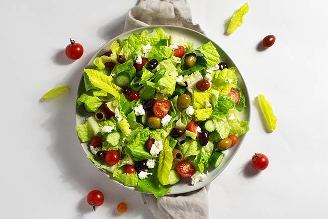 Order Greek Salad food online from Salads Here store, Emeryville on bringmethat.com