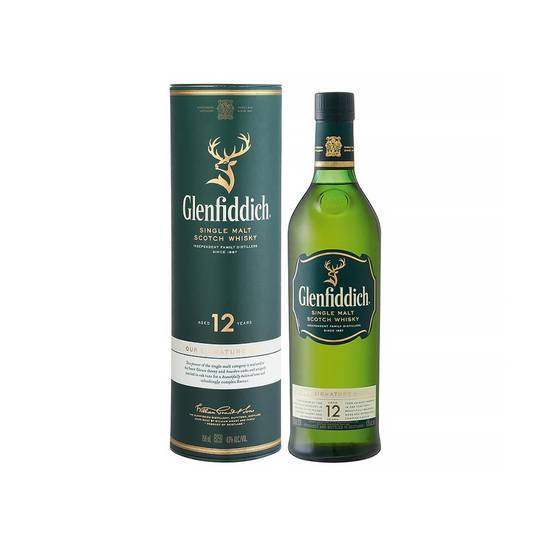 Order Glenfiddich (12yr) 750ml | 40% abv food online from Pink Dot store, Palm Springs on bringmethat.com