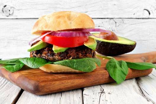 Order Veggie Avocado Burger food online from Falafel Flame store, Sunnyvale on bringmethat.com