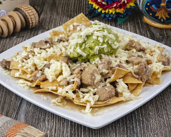 Order Original Chile Verde Nachos food online from Casa Garcia store, Pico Rivera on bringmethat.com