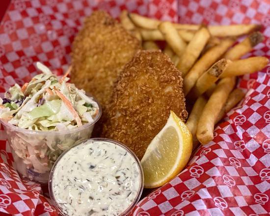 Order 2 Piece Halibut & Chips food online from Toxic Burger store, Eugene on bringmethat.com