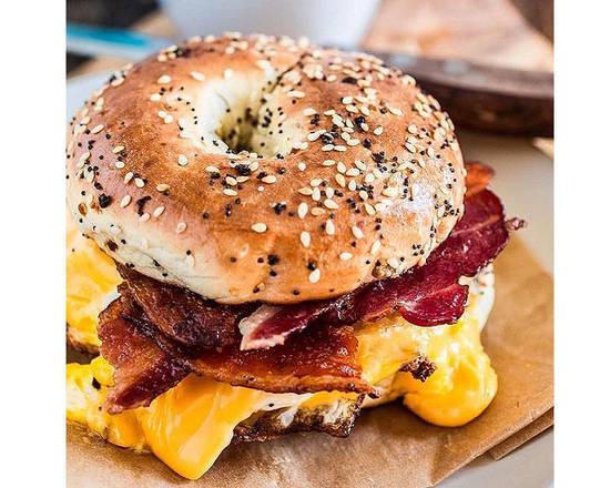 Order Bacon Eggs and Cheese on a Bagel  food online from Brooklyn Bagel Boys store, New York on bringmethat.com