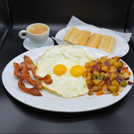 Order # 2 CON TOCINO FRITOS O REVUELTOS food online from I Am Latin Cafe store, Miami on bringmethat.com