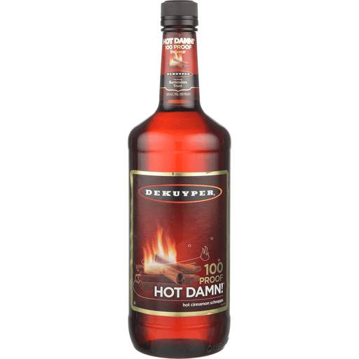 Order DeKuyper Hot Damn! 100 Proof Cinnamon Schnapps Liqueur (750 ML) 8262 food online from BevMo! store, Anaheim on bringmethat.com