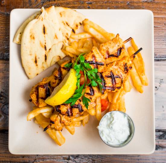 Order GRILLED CHICKEN SOUVLAKI food online from The Great Greek Mediterranean store, West Palm Beach on bringmethat.com