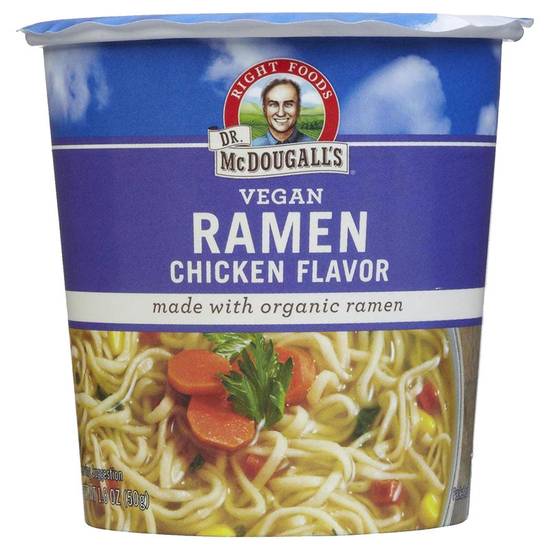 Order Dr. McDougall's Vegan Chicken Ramen Soup Cup 1.8oz food online from Everyday Needs by Gopuff store, Montgomery on bringmethat.com