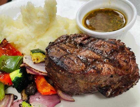 Order Grill Filet Mignon (6 oz) food online from Los Olivos Bistro store, Boca Raton on bringmethat.com