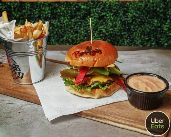 Order Mariachi Burger food online from Parriyas Restaurant store, West New York on bringmethat.com