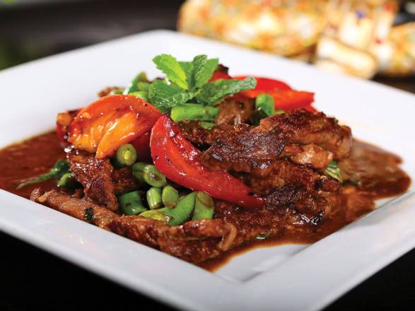 Order Hot Basil Leaf Rib-Eye food online from Thai By Sushi On Fire store, Fountain Valley on bringmethat.com